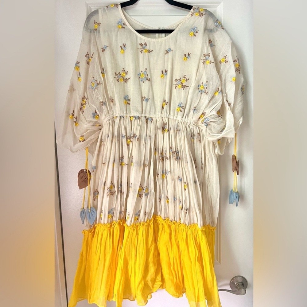 Floral Embroidered Kaftan Dress - Perfect for Haldi